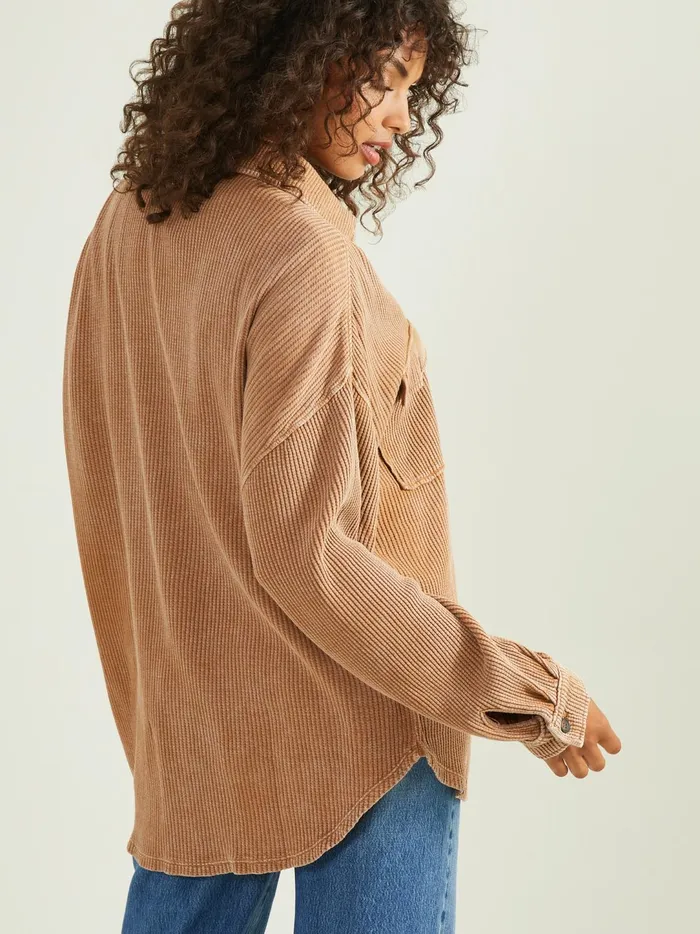 Women Neva Thermal Button Down Top Brown Altar039d State Blouses