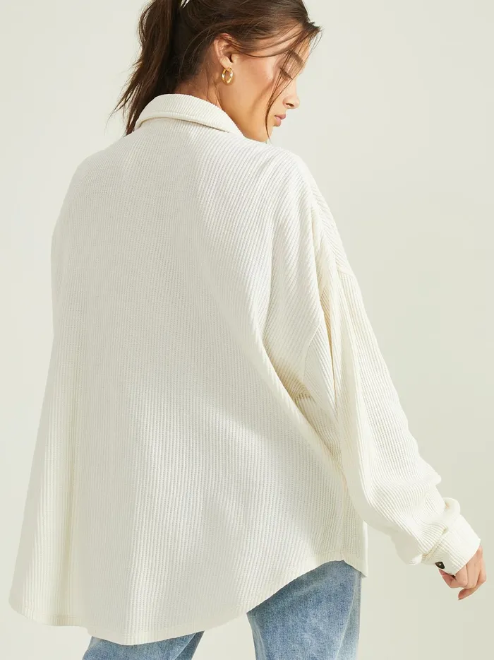 Women Neva Thermal Button Down Top Cream Altar039d State Blouses