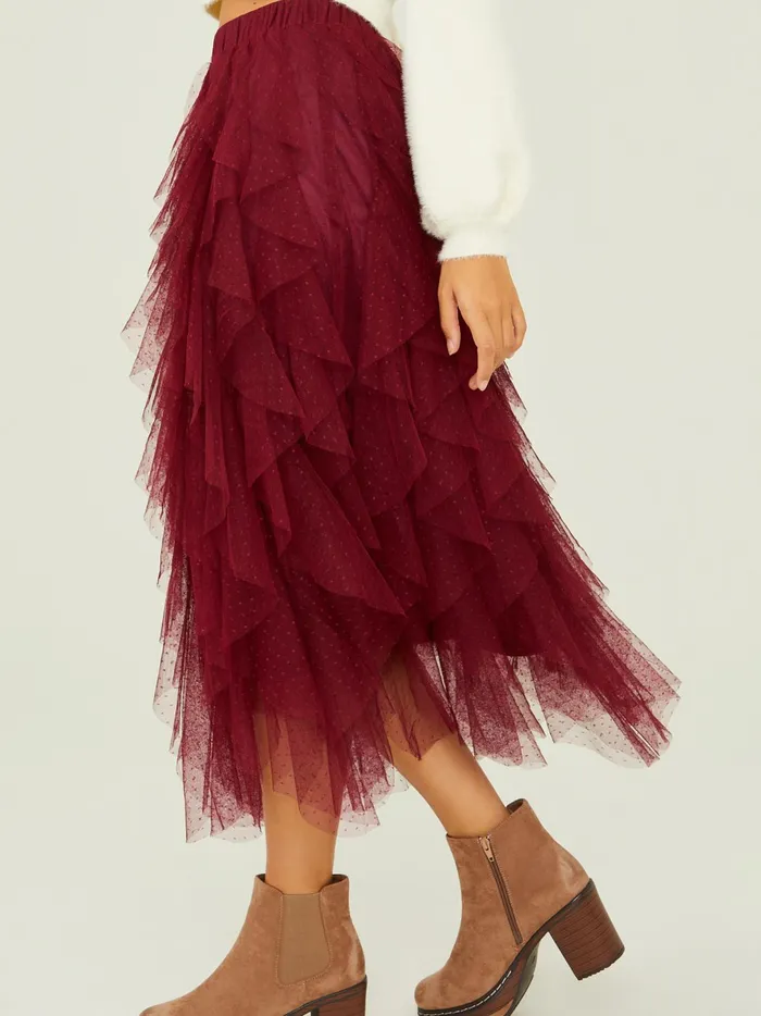 Women Nia Tulle Waterfall Skirt Winetasting Altar039d State Skirts Skorts