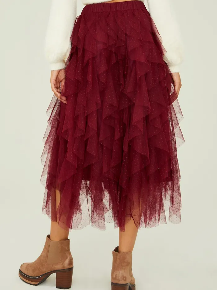 Women Nia Tulle Waterfall Skirt Winetasting Altar039d State Skirts Skorts