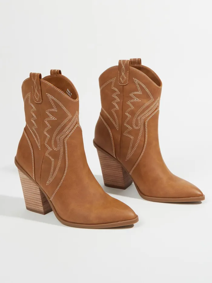 Women Nikki Stitched Western Boots Tan Altar039d State Boots Booties