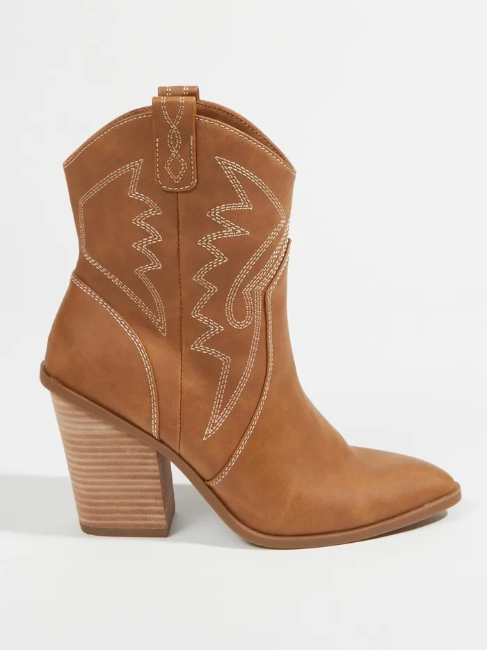 Women Nikki Stitched Western Boots Tan Altar039d State Boots Booties