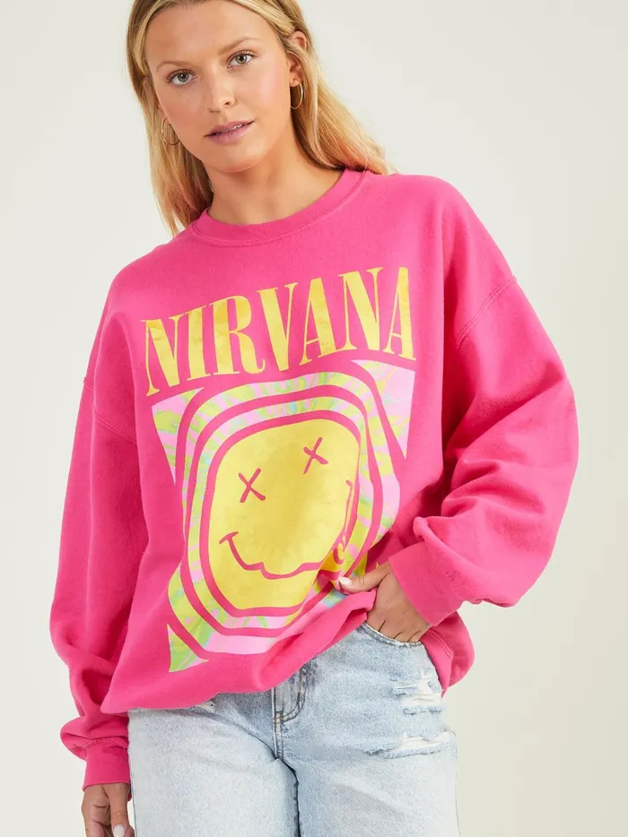 Women Nirvana Fleece Sweatshirt Fuschia Altar039d State Graphics