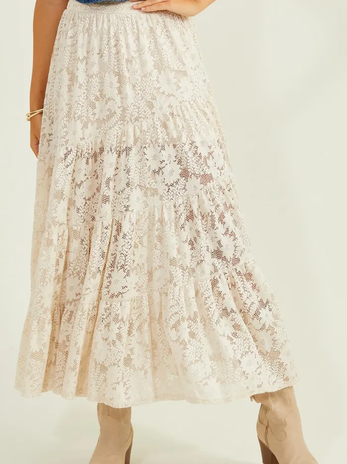 Women Noah Lace Tiered Maxi Skirt Stone Altar039d State Skirts Skorts