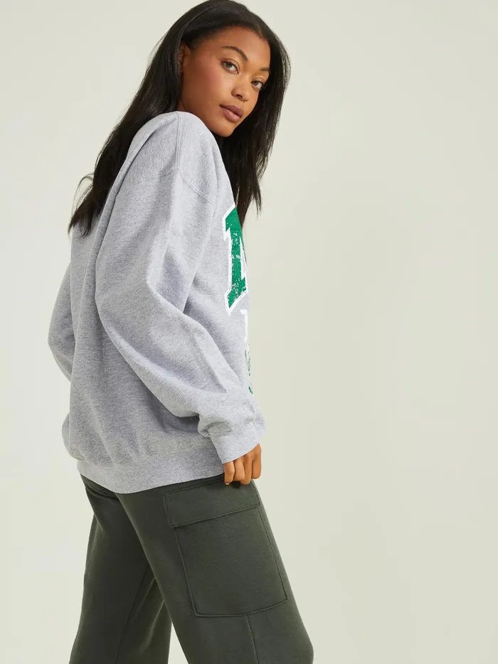 Women Nyc 1990 Graphic Sweatshirt Heathergray Altar039d State Activewear