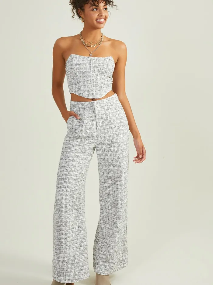 Women Odessa Tweed Trouser Pants Ivoryblack Altar039d State Pants