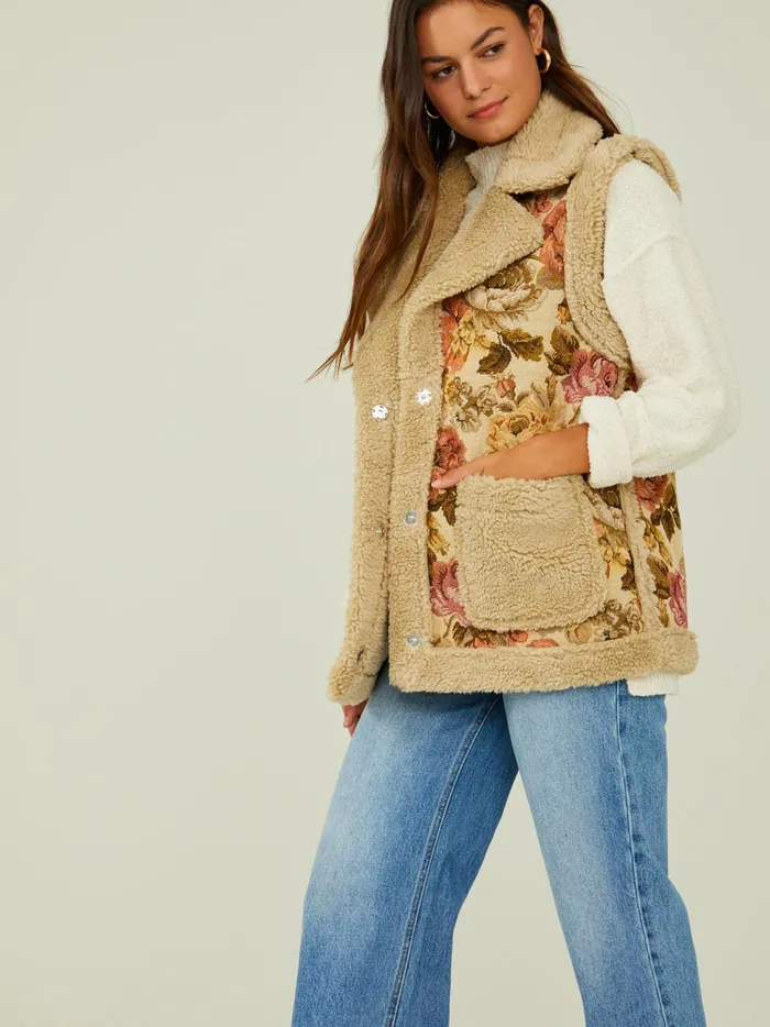 Women Opal Tapestry Vest Taupe Altar039d State Jackets