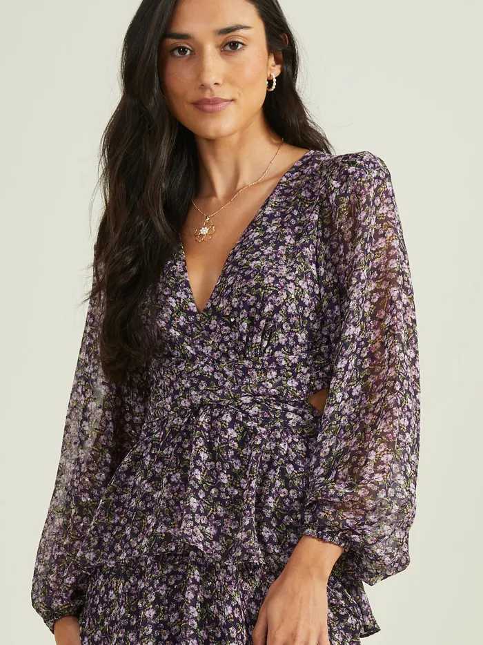Women Paisley Floral Maxi Dress By Astr The Label Purple Altar039d State Maxi Midi