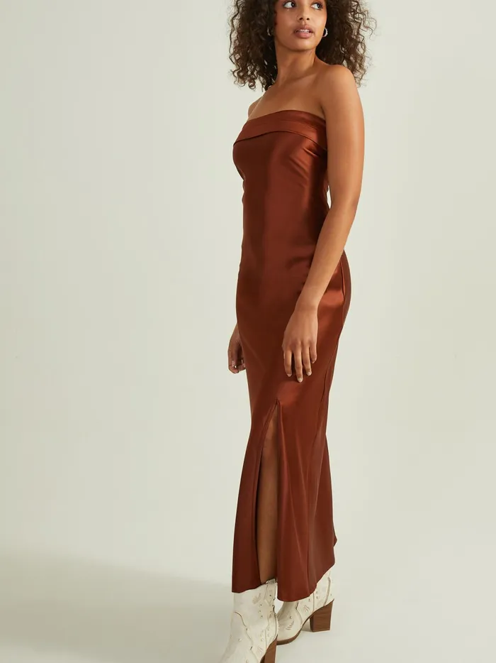 Women Paityn Strapless Maxi Brown Altar039d State Maxi Midi