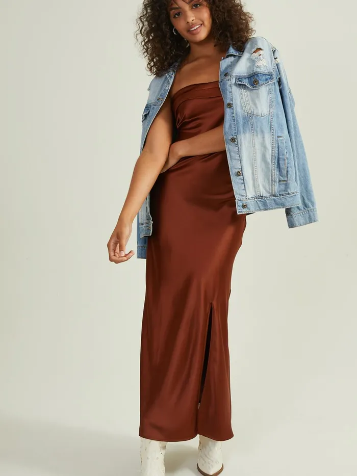 Women Paityn Strapless Maxi Brown Altar039d State Maxi Midi