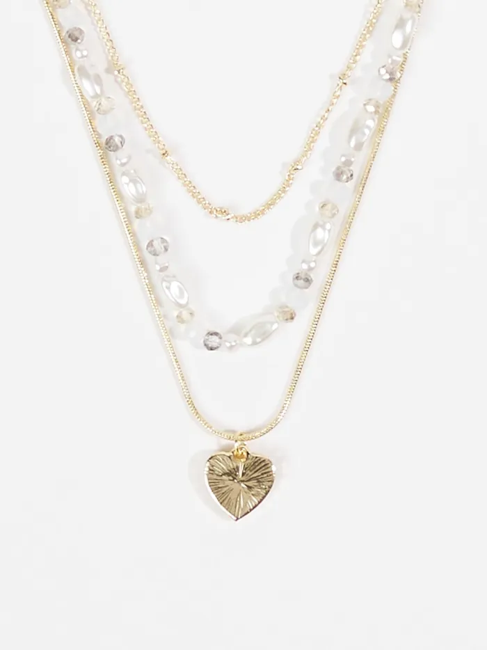 Women Pearl Glass Bead Layered Necklace Ivory Altar039d State Jewelry