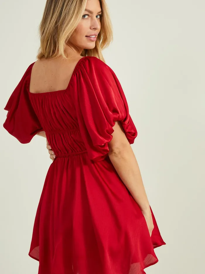 Women Penelope Puff Sleeve Dress Red Altar039d State Casual