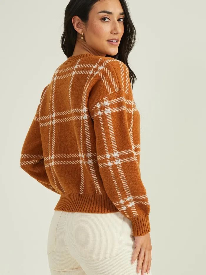 Women Peyton Plaid Sweater Rust Altar039d State Sweaters