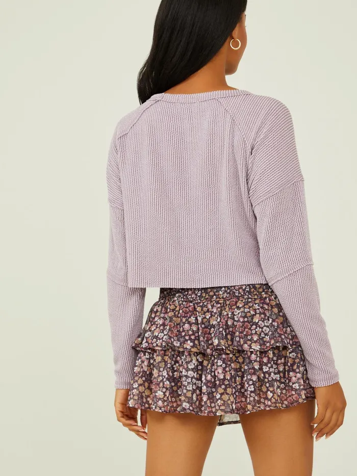 Women Rachel Ribbed Cropped Top Orchid Altar039d State Blouses