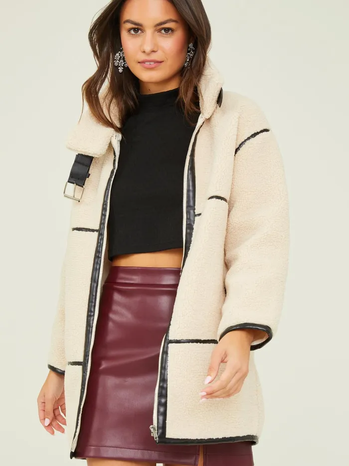 Women Reagen Long Sherpa Jacket Cream Altar039d State Jackets