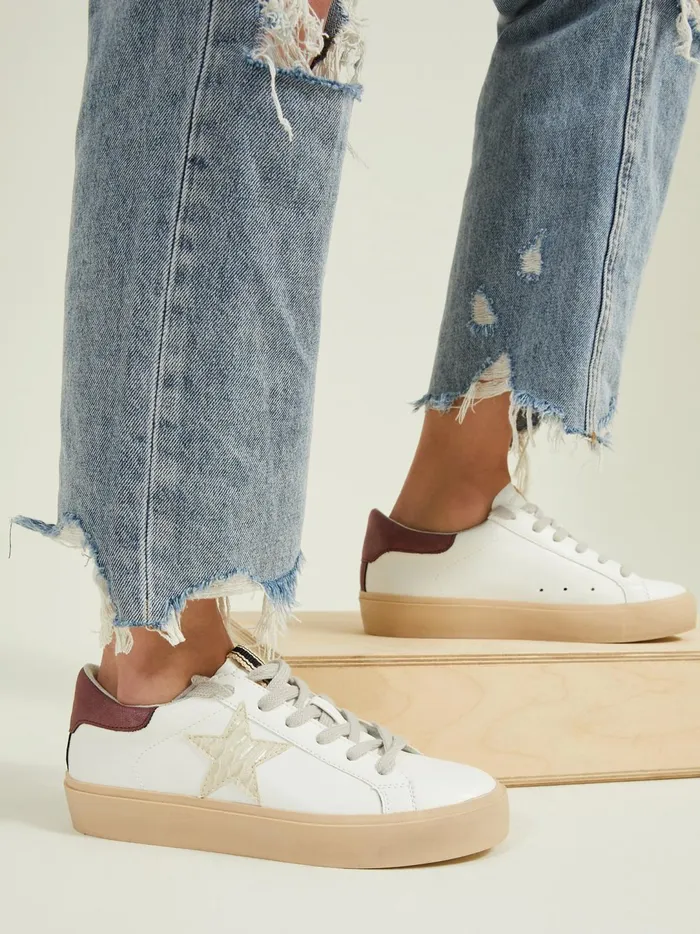 Women Reba Star Patch Platform Sneakers Darkred Altar039d State Sneakers