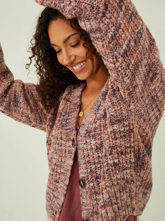 Women Reign Marled Chunky Cardigan Adoberose Altar039d State Sweaters