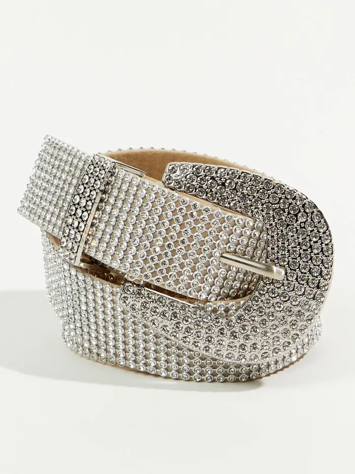 Women Rhinestone Buckle Belt Silver Altar039d State Belts
