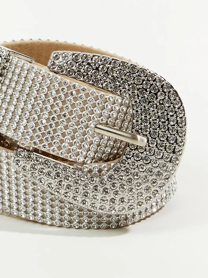 Women Rhinestone Buckle Belt Silver Altar039d State Belts