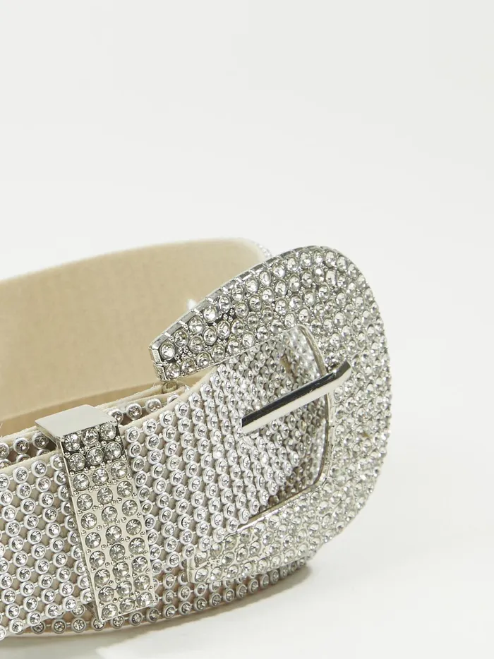 Women Rhinestone Buckle Belt Silver Altar039d State Belts