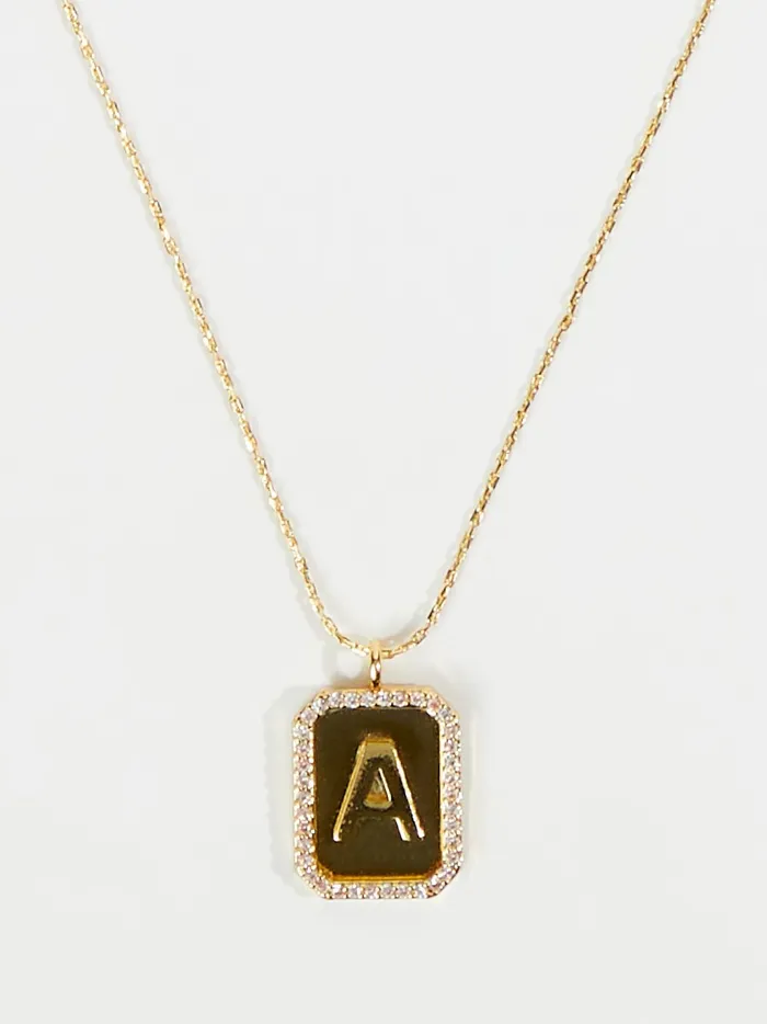 Women Rhinestone Lined Monogram Pendant Necklace 8211 A Gold Altar039d State Jewelry Women Rhinestone Lined Monogram Pendant Necklace 8211 A Gold Altar039d State Jewelry