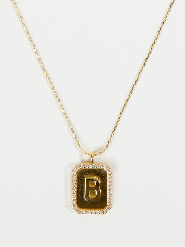 Women Rhinestone Lined Monogram Pendant Necklace 8211 B Gold Altar039d State Jewelry Women Rhinestone Lined Monogram Pendant Necklace 8211 B Gold Altar039d State Jewelry