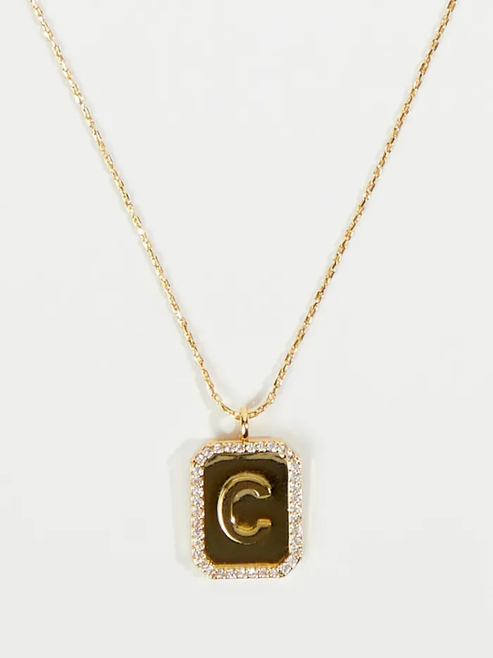 Women Rhinestone Lined Monogram Pendant Necklace 8211 C Gold Altar039d State Jewelry Women Rhinestone Lined Monogram Pendant Necklace 8211 C Gold Altar039d State Jewelry