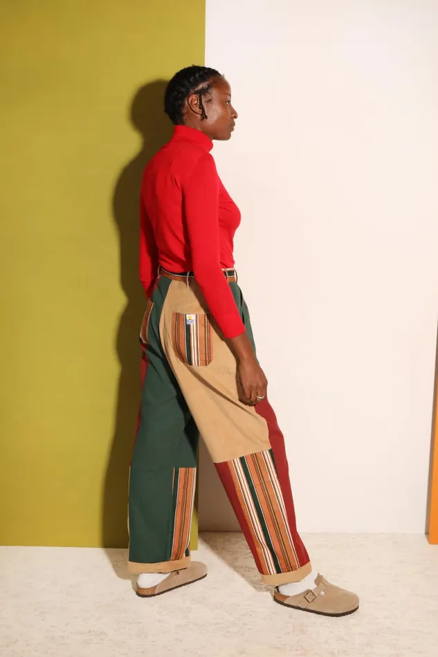 Women Rhode Trouser Patchwork Stripe LF Markey Trousers