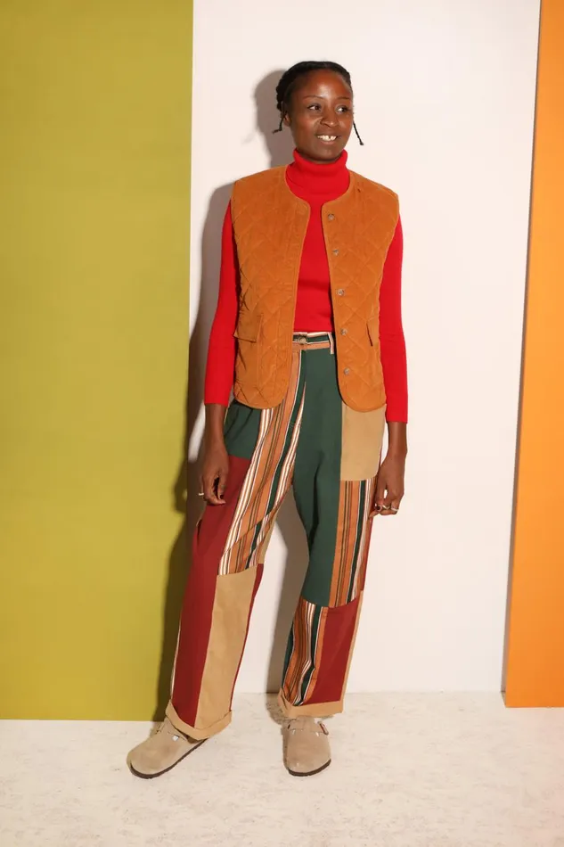 Women Rhode Trouser Patchwork Stripe LF Markey Trousers