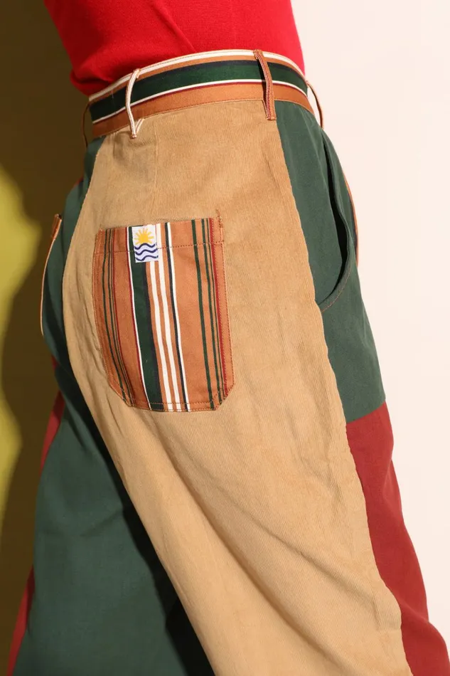 Women Rhode Trouser Patchwork Stripe LF Markey Trousers