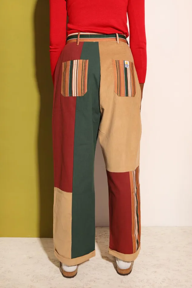 Women Rhode Trouser Patchwork Stripe LF Markey Trousers