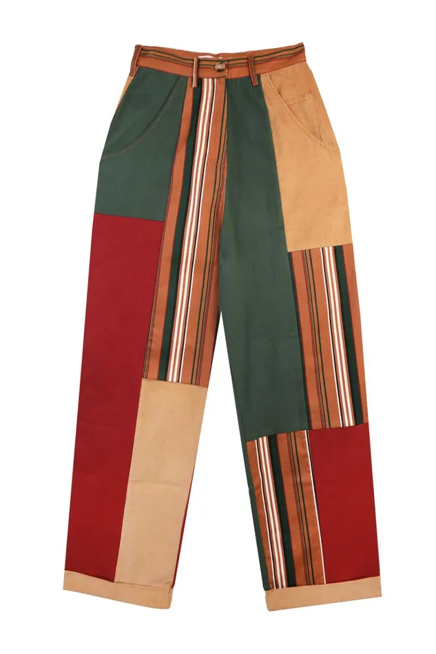 Women Rhode Trouser Patchwork Stripe LF Markey Trousers