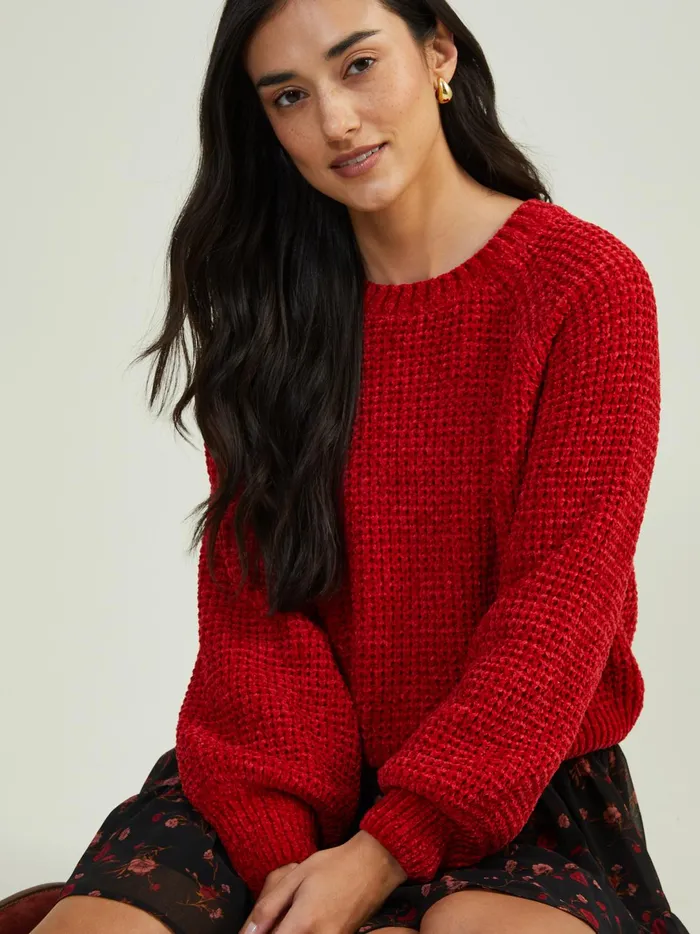 Women Robyn Chenille Sweater Deepred Altar039d State Sweaters