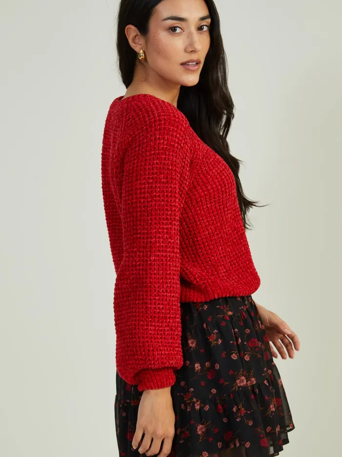 Women Robyn Chenille Sweater Deepred Altar039d State Sweaters