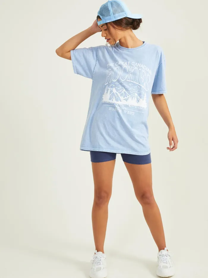 Women Rockies Garment Wash Tee Mistyblue Altar039d State Activewear