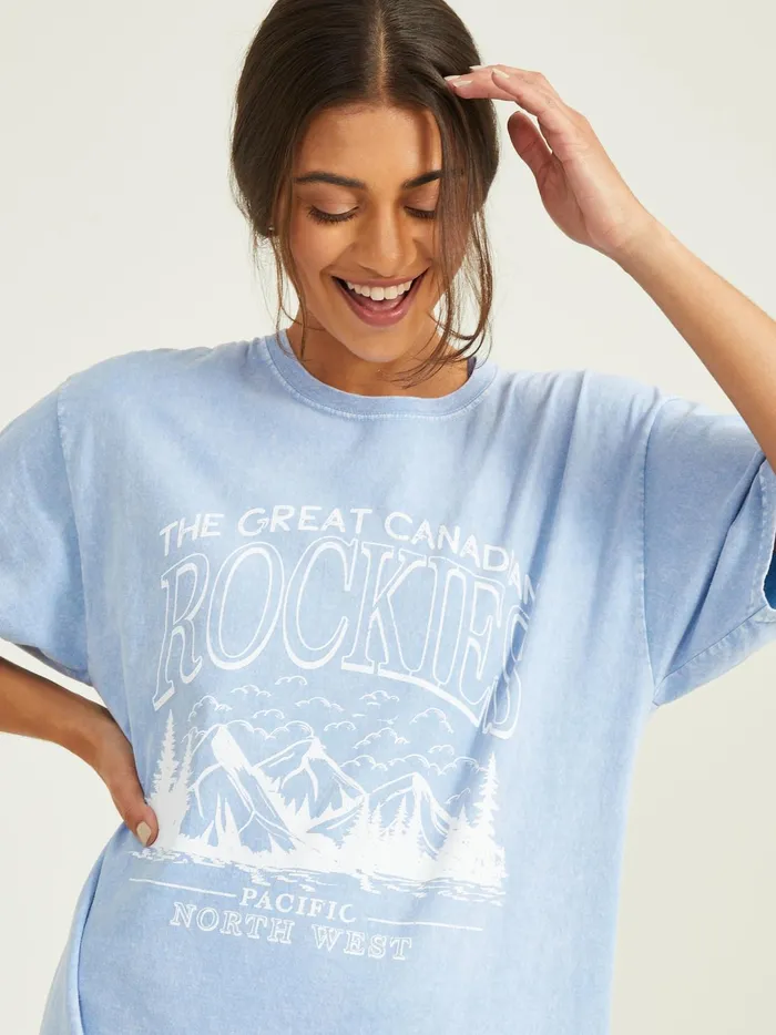 Women Rockies Garment Wash Tee Mistyblue Altar039d State Activewear