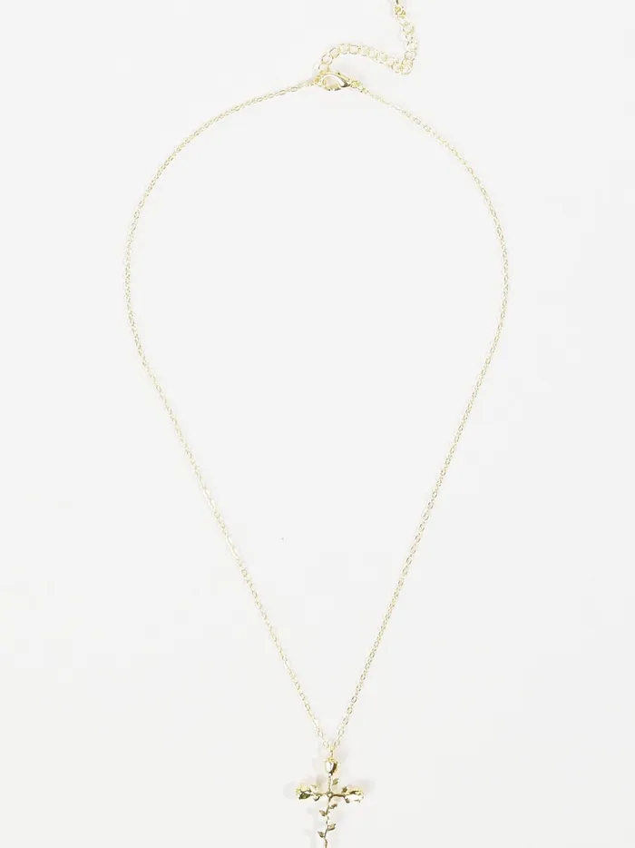 Women Rosette Stem Cross Necklace Gold Altar039d State Jewelry