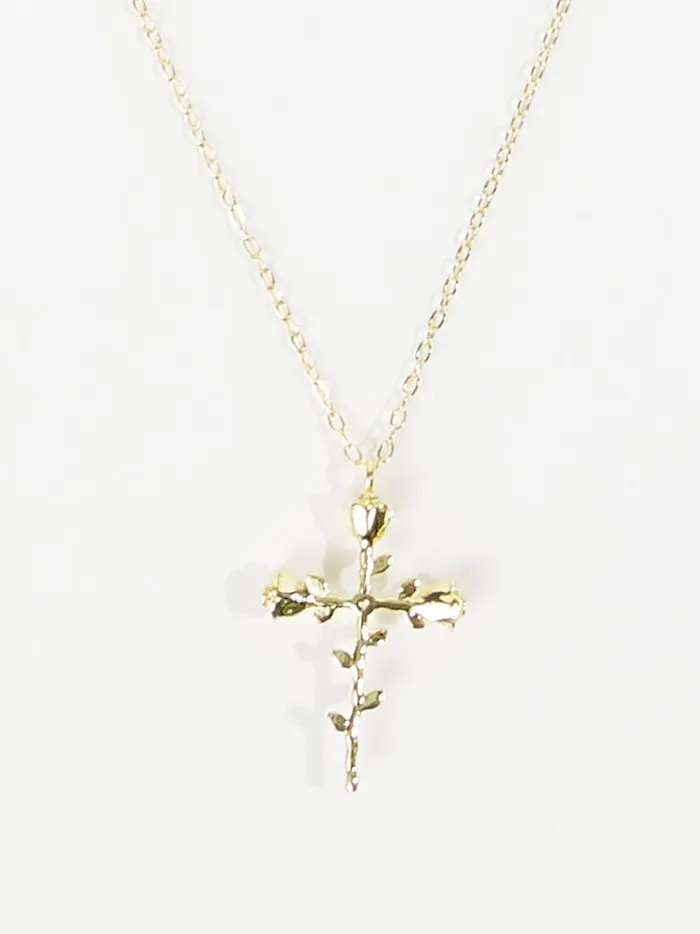 Women Rosette Stem Cross Necklace Gold Altar039d State Jewelry