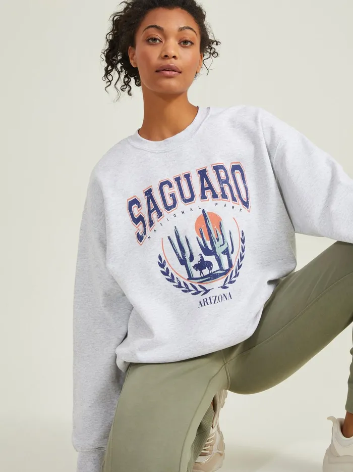 Women Saguaro National Park Graphic Sweatshirt Grey Altar039d State Activewear