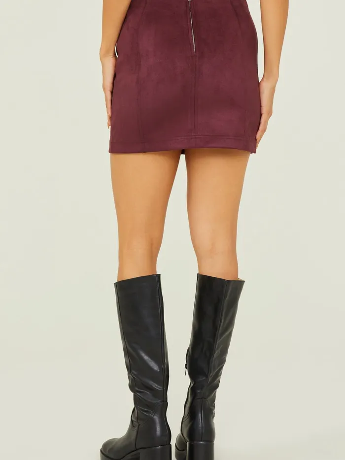 Women Samantha Suede Seam Skirt Darkcherry Altar039d State Skirts Skorts