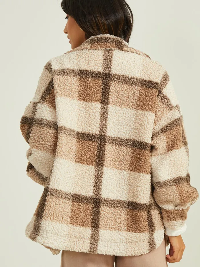 Women Sammy Sherpa Shacket Taupebrown Altar039d State Jackets