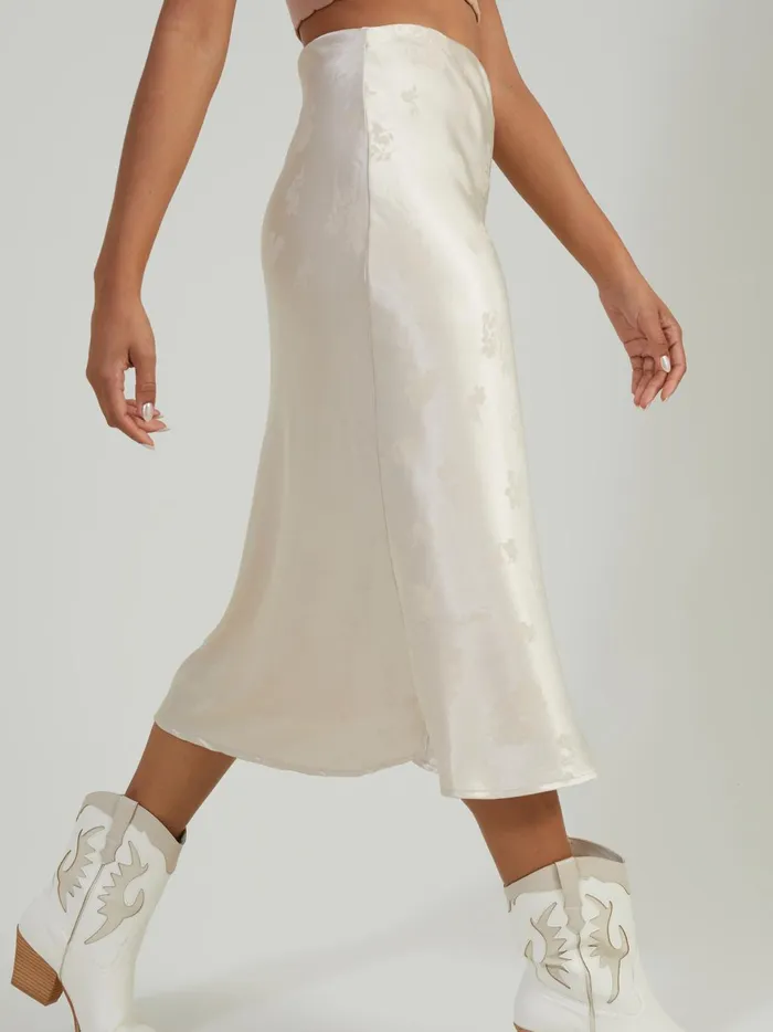 Women Sarah Satin Midi Skirt Vanilla Altar039d State Skirts Skorts