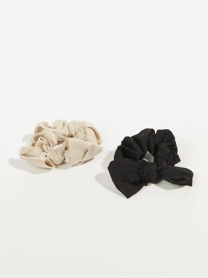 Women Satin Bow Scrunchie Pack Taupegrey Altar039d State Hair Accessories