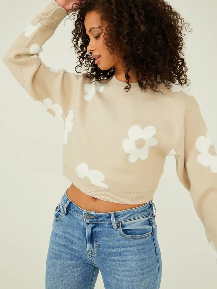 Women Scarlett Spaced Tonal Sweater Taupewhite Altar039d State Sweaters
