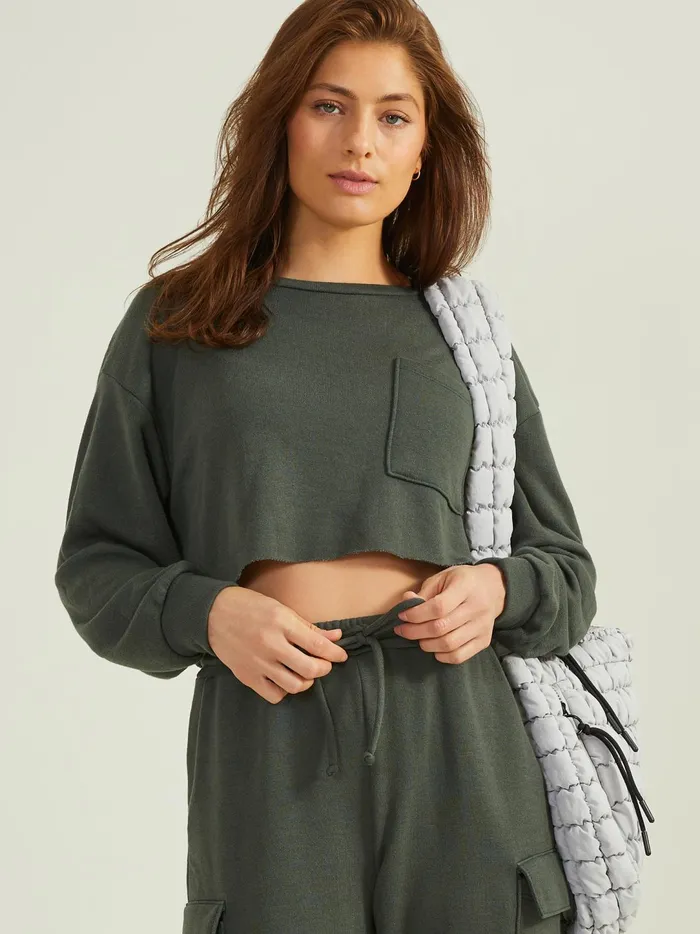 Women Settle In Cropped Top Olive Altar039d State Activewear