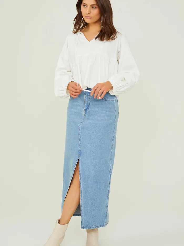 Women Sidney Tie Tiered Top Offwhite Altar039d State Blouses
