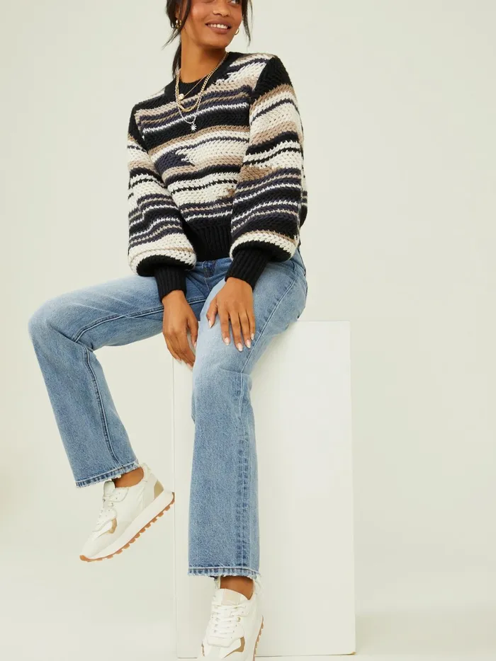 Women Sierra Striped Sweater Black Altar039d State Sweaters