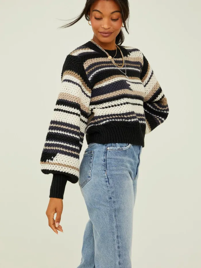 Women Sierra Striped Sweater Black Altar039d State Sweaters