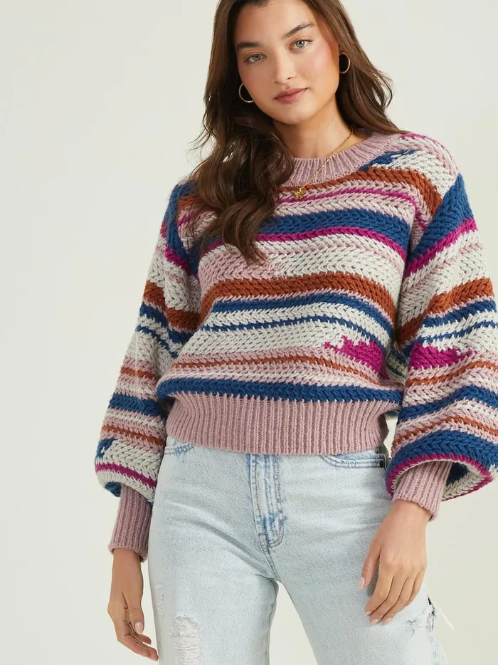 Women Sierra Striped Sweater Magenta Altar039d State Sweaters