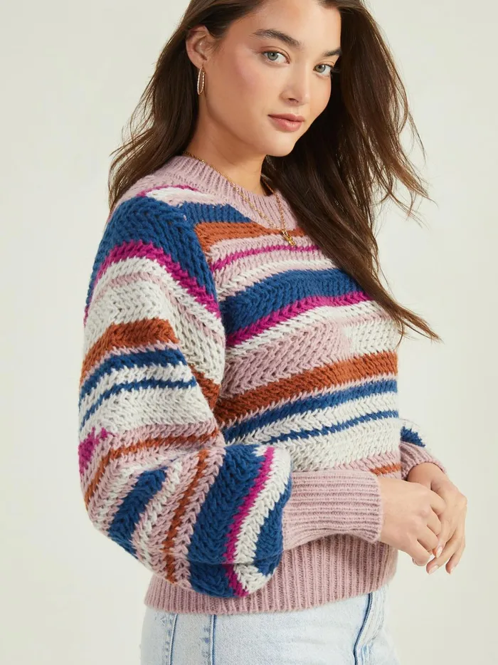 Women Sierra Striped Sweater Magenta Altar039d State Sweaters